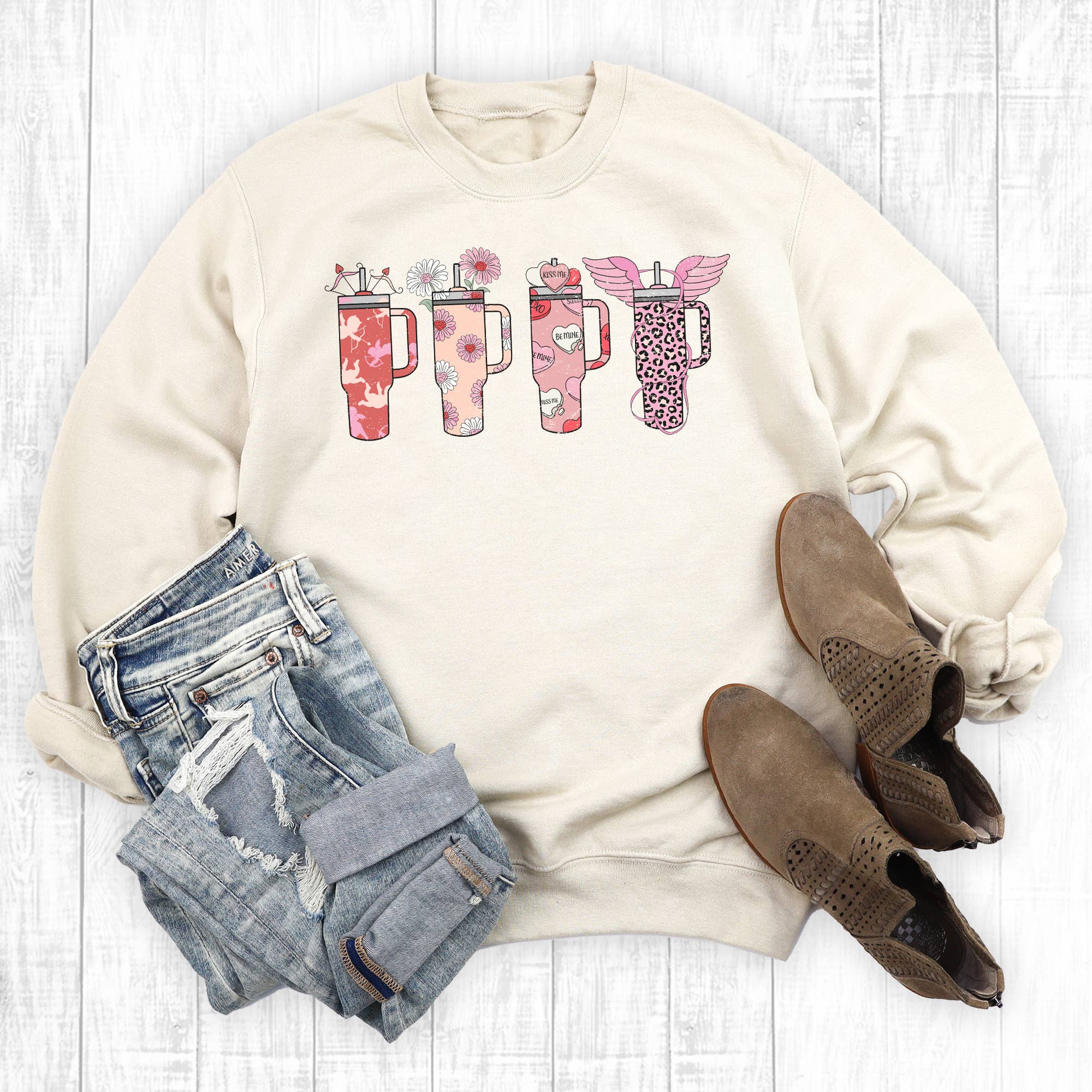 Retro Valentines Tumblers - Adult & Kids T-Shirts, Sweatshirts & Hoodies apparel design preview 1