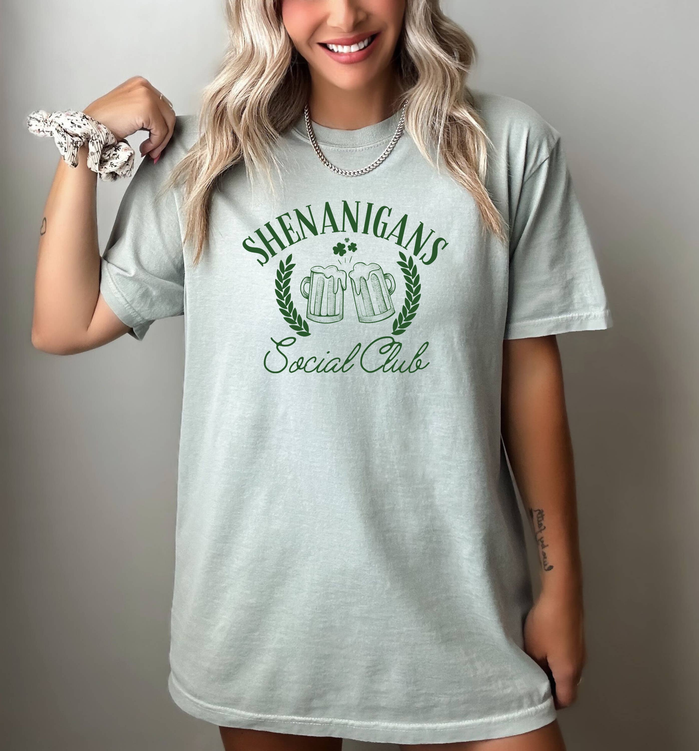 Shenanigans Social Club, St. Patricks Day, Graphic - Adult & Kids T-Shirts, Sweatshirts & Hoodies apparel design preview 1
