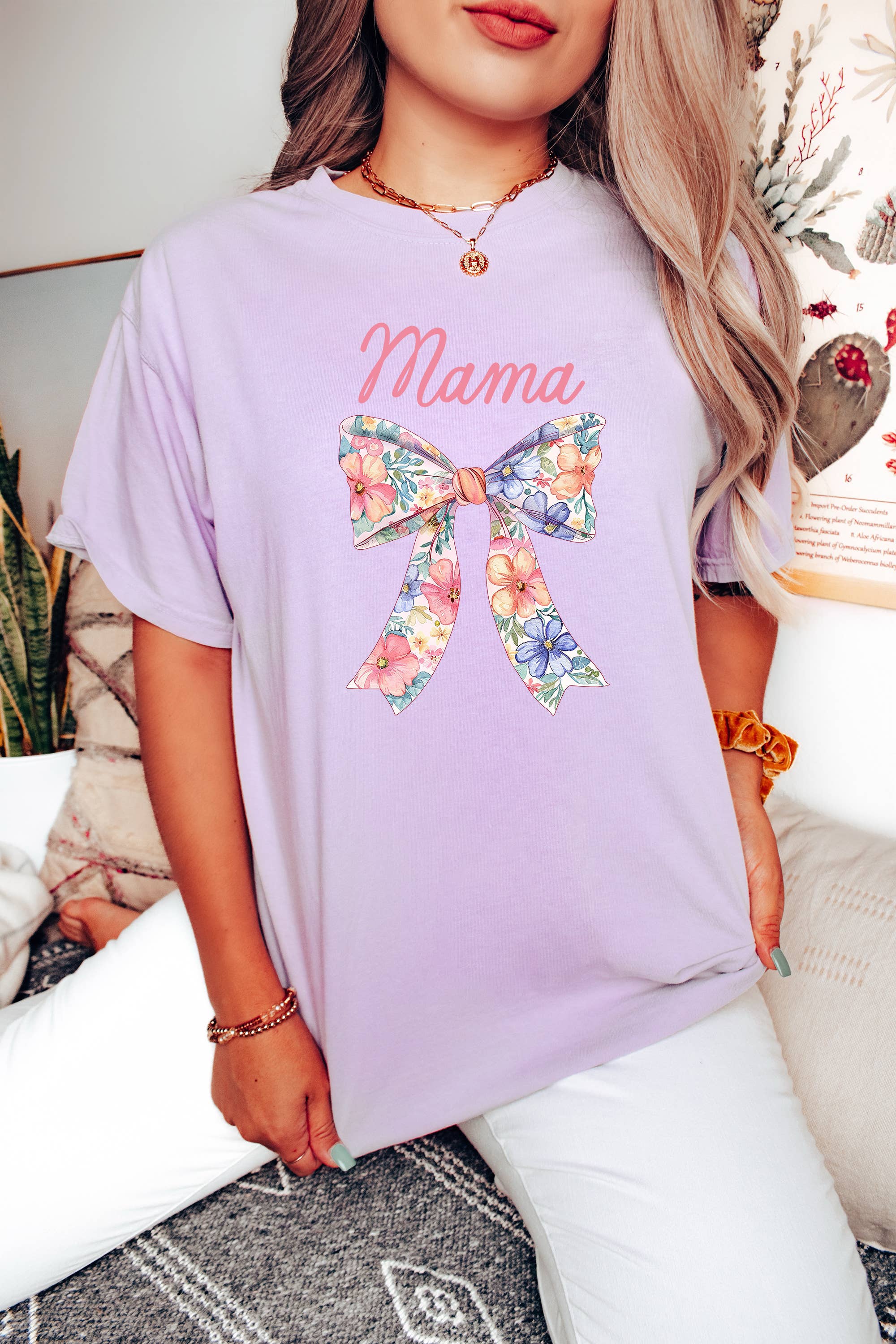 Mama Floral, Bows, Coquette, Trendy, Gift For Mom - Adult & Kids T-Shirts, Sweatshirts & Hoodies apparel design preview 1