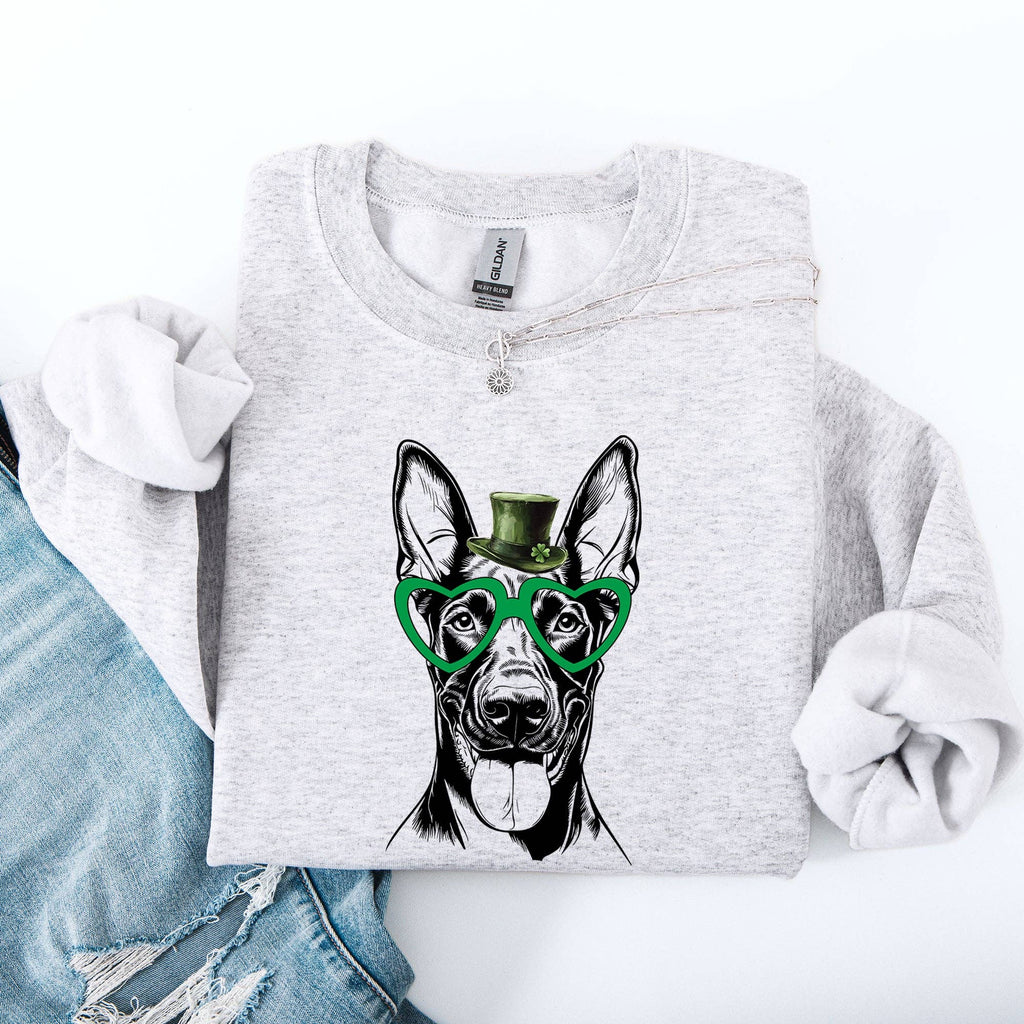 Doberman, Dog, St Patrick's Day, Lucky, Irish - Adult & Kids T-Shirts, Sweatshirts & Hoodies apparel design preview 1
