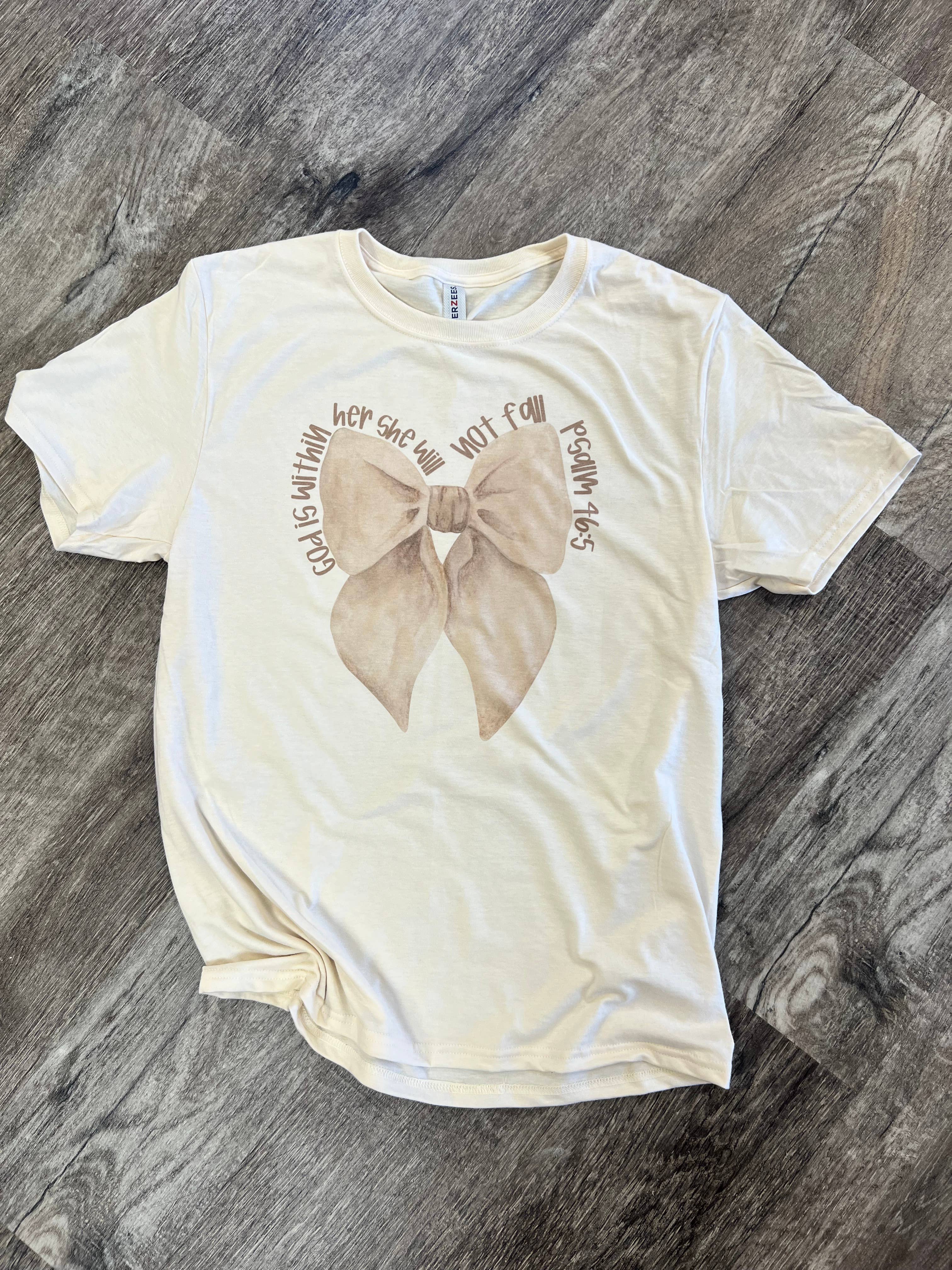 God Is Within Her Psalm 46:5 On Cream - Adult & Kids T-Shirts, Sweatshirts & Hoodies apparel design preview 1