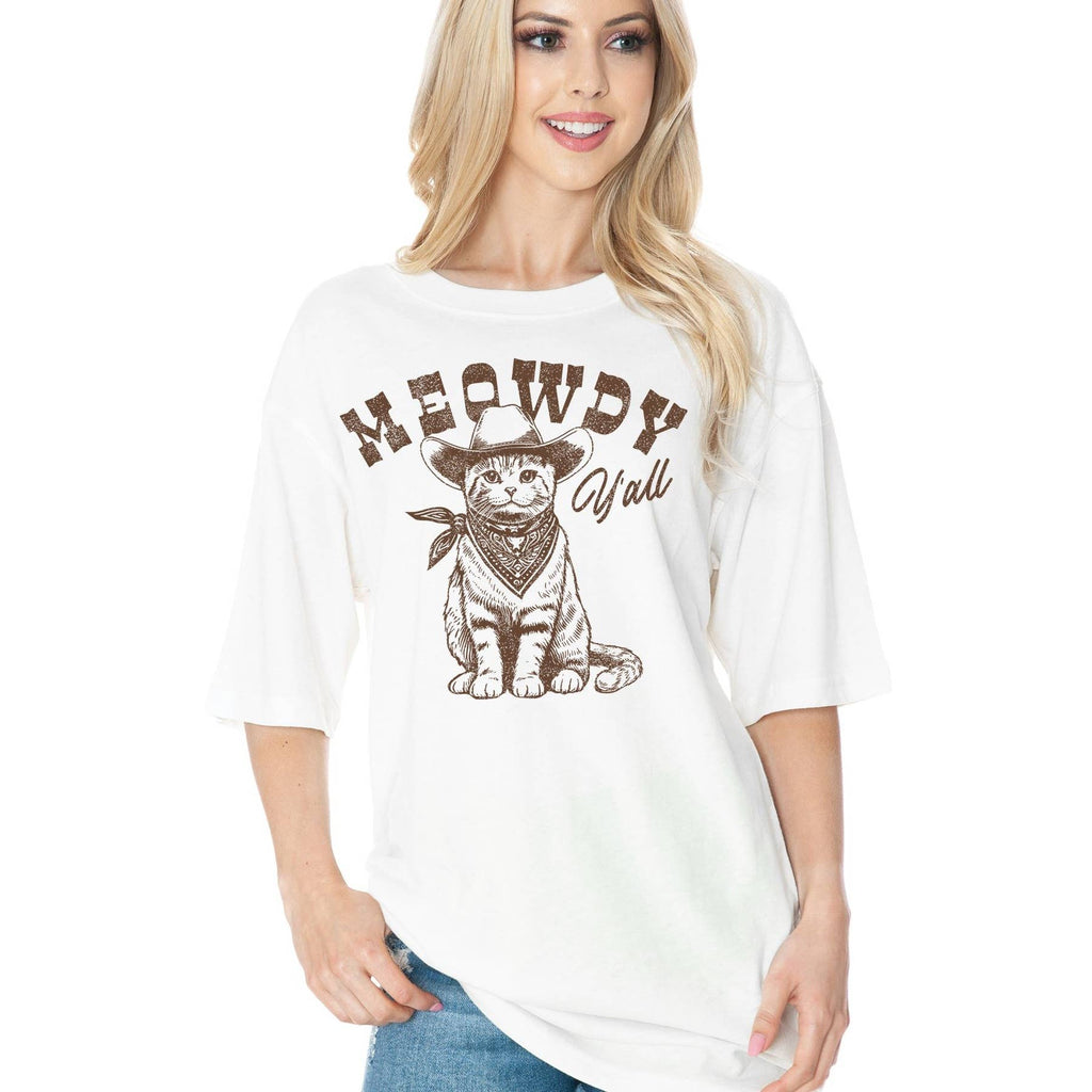 Meowdy Yall Oversized - Adult & Kids T-Shirts, Sweatshirts & Hoodies apparel design preview 1