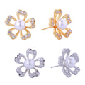 14K Dipped Flower Cz Pearl Deco Post Earrings - Adult & Kids T-Shirts, Sweatshirts & Hoodies apparel design preview 1