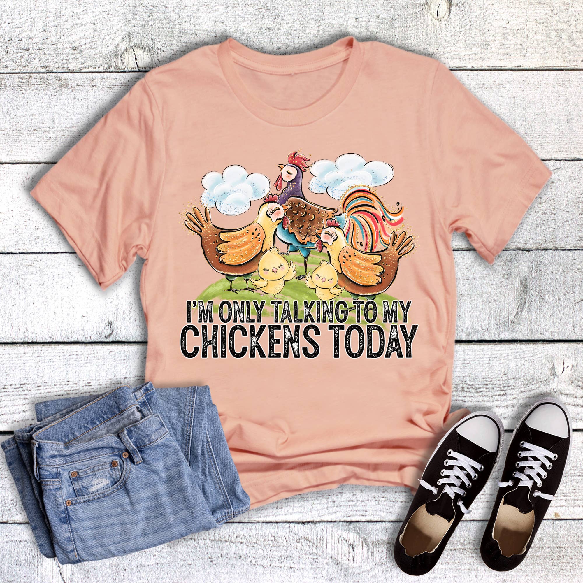 Western Only Talking To My Chickens Graphic - Adult & Kids T-Shirts, Sweatshirts & Hoodies apparel design preview 1