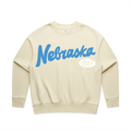Nebraska 1867 Puff Ink Butter Hi-Dive Oversized Crew - Adult & Kids T-Shirts, Sweatshirts & Hoodies apparel design preview 1