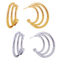 14K Dipped Attached Triple Hoops Post Earrings - Adult & Kids T-Shirts, Sweatshirts & Hoodies apparel design preview 1