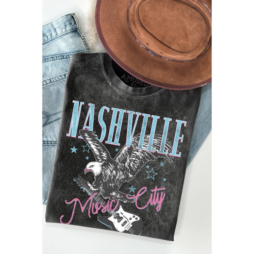 Nashville Music City Mineral Wash - Adult & Kids T-Shirts, Sweatshirts & Hoodies apparel design preview 1