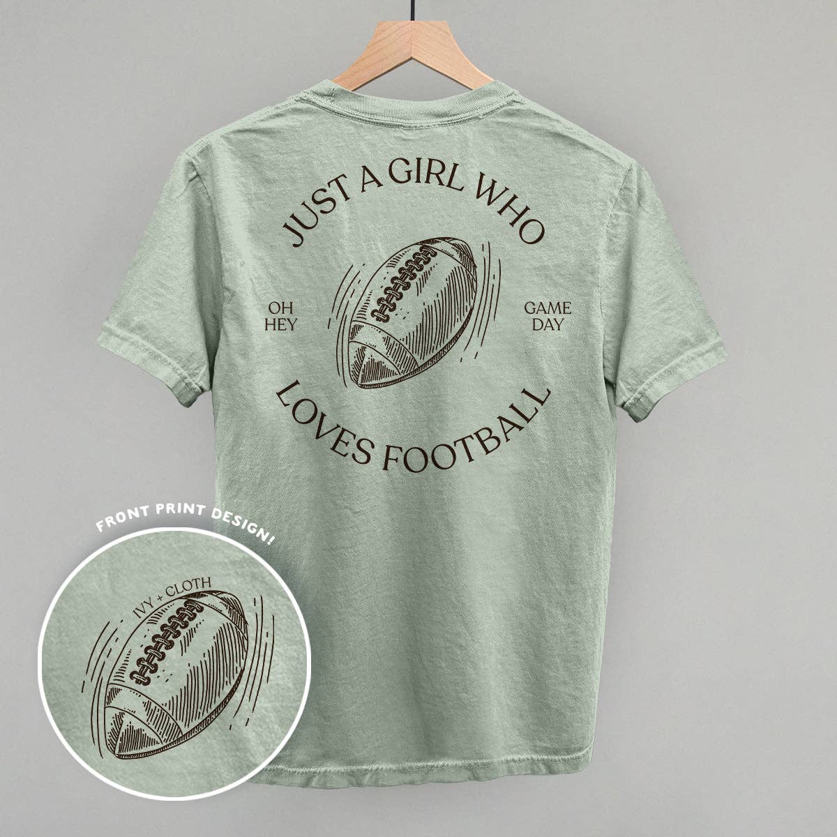 Just A Girl Who Loves Football (Back Print) - Adult & Kids T-Shirts, Sweatshirts & Hoodies apparel design preview 1