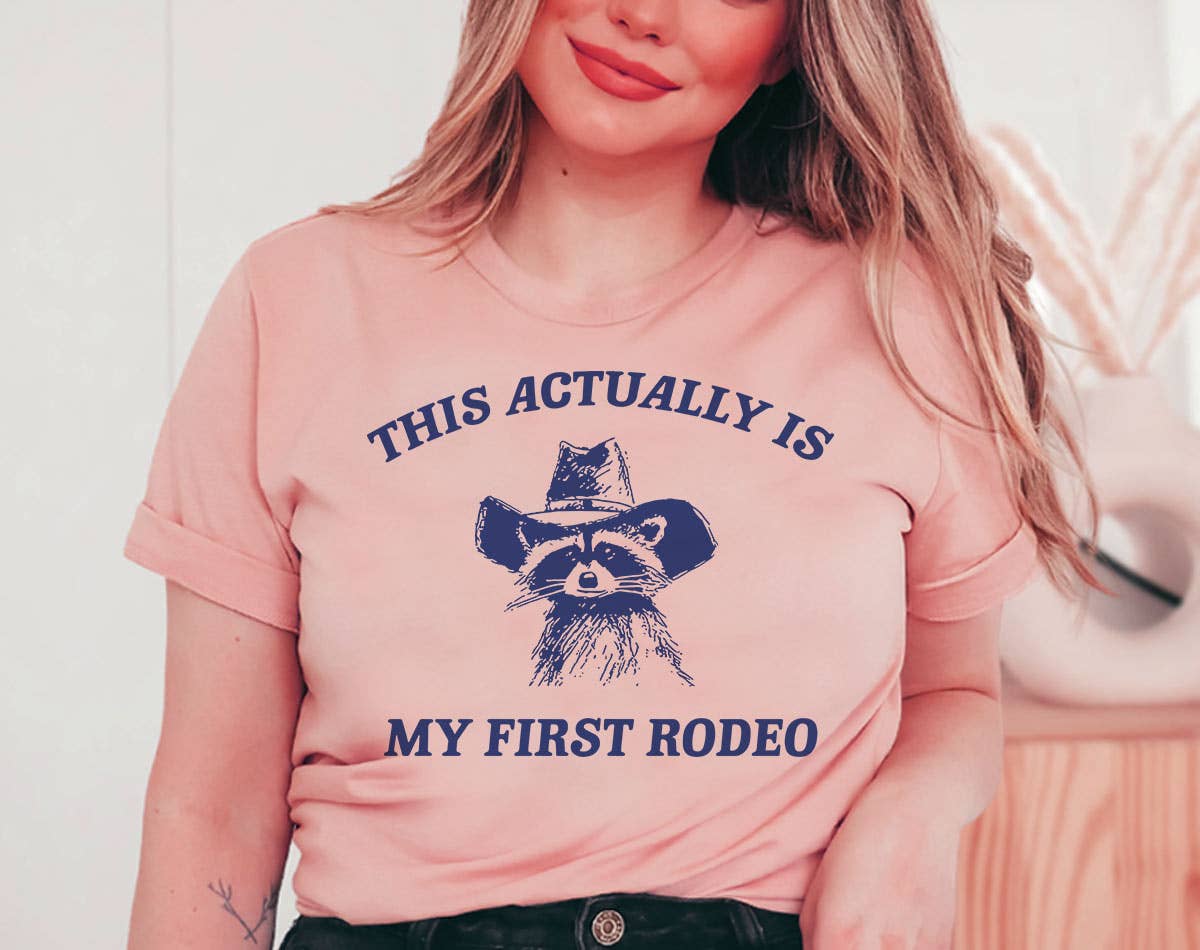 My First Rodeo Raccoon Funny Weird Animal - Adult & Kids T-Shirts, Sweatshirts & Hoodies apparel design preview 1