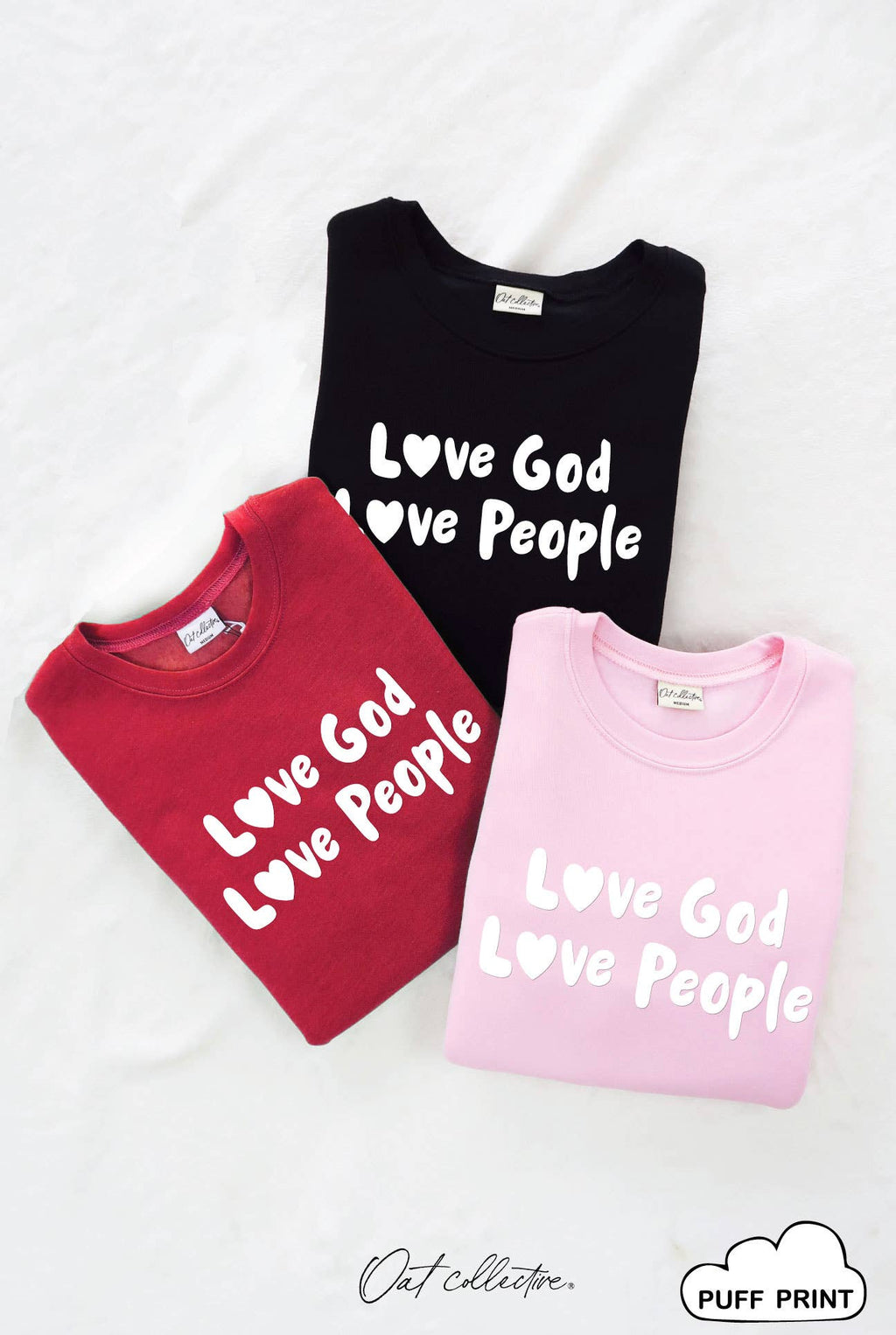 Love God People Puff Graphic - Adult & Kids T-Shirts, Sweatshirts & Hoodies apparel design preview 1