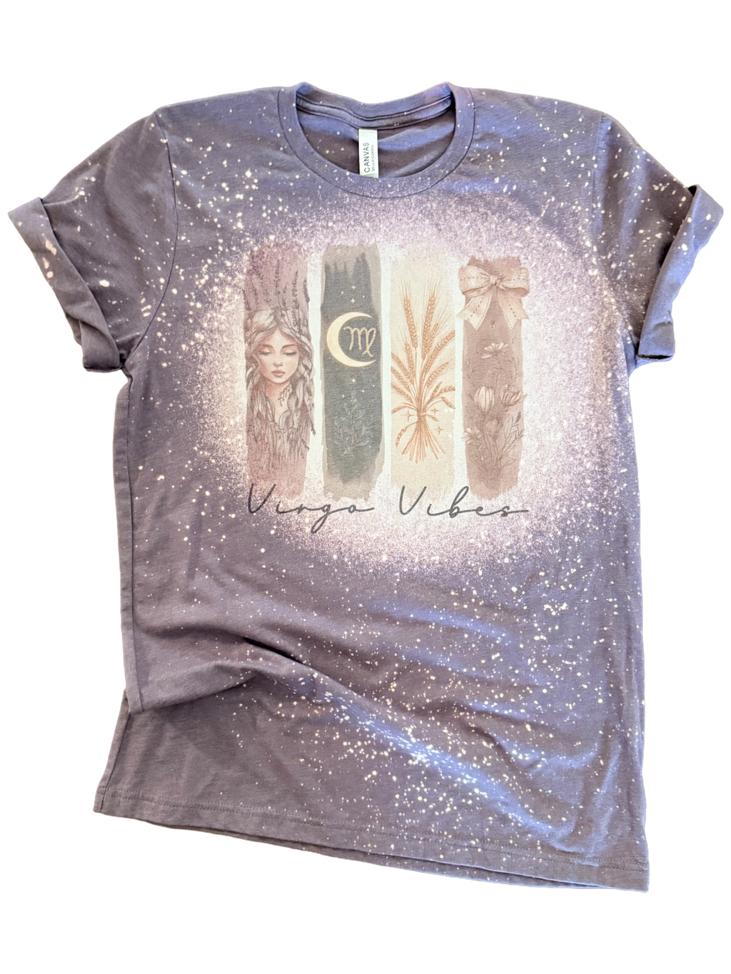 Virgo Vibes Zodiac Bleached - Adult & Kids T-Shirts, Sweatshirts & Hoodies apparel design preview 1