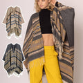 Aztec Pattern Lone Sleeve Ruana with Tassels - Adult & Kids T-Shirts, Sweatshirts & Hoodies apparel design preview 1