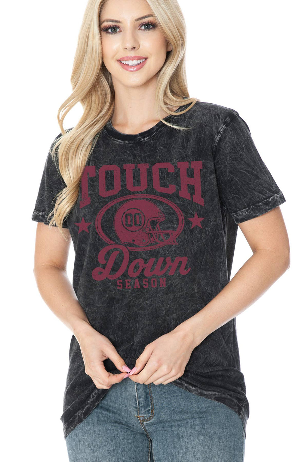 Women Football Graphic Print Mineral Wash Top - Adult & Kids T-Shirts, Sweatshirts & Hoodies apparel design preview 1