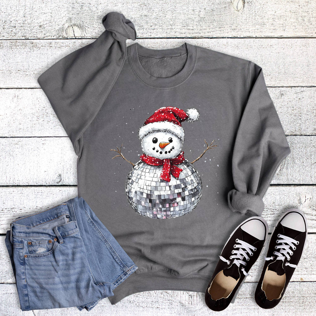 Christmas Disco Snowman - Adult & Kids T-Shirts, Sweatshirts & Hoodies apparel design preview 1