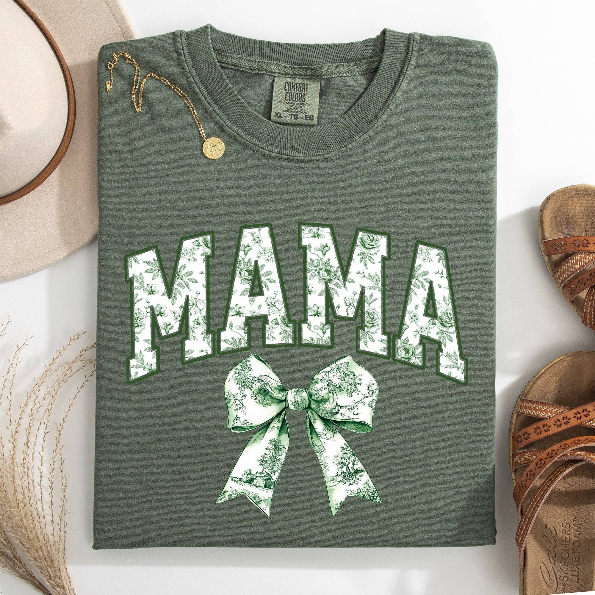 Mama, Chinoiserie, Coquette, Bow, St Patrick's Day - Adult & Kids T-Shirts, Sweatshirts & Hoodies apparel design preview 1