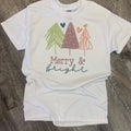 Merry Bright Pastel Trees On White - Adult & Kids T-Shirts, Sweatshirts & Hoodies apparel design preview 1