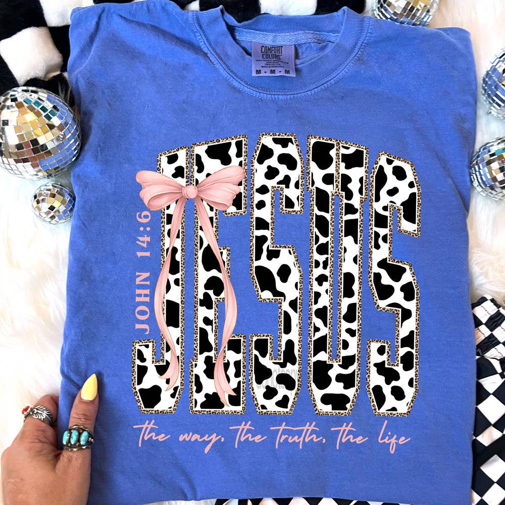 Jesus Cow Print Bow - Adult & Kids T-Shirts, Sweatshirts & Hoodies apparel design preview 1