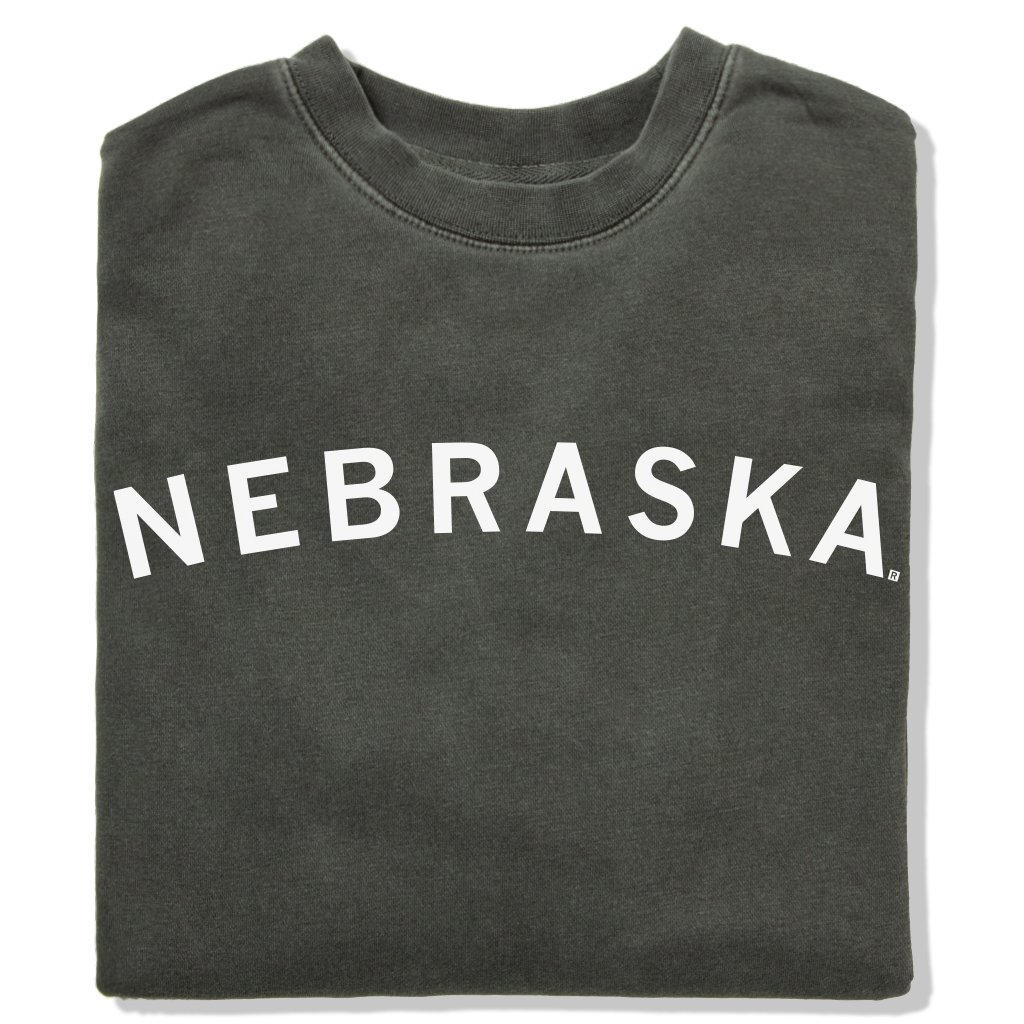 Nebraska Curved Logo Crew - Adult & Kids T-Shirts, Sweatshirts & Hoodies apparel design preview 1