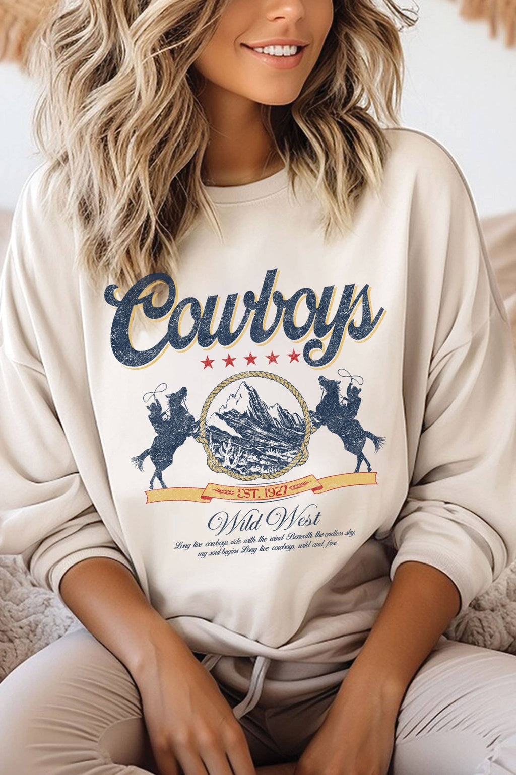 Cowboys Wild West Brushed - Adult & Kids T-Shirts, Sweatshirts & Hoodies apparel design preview 1