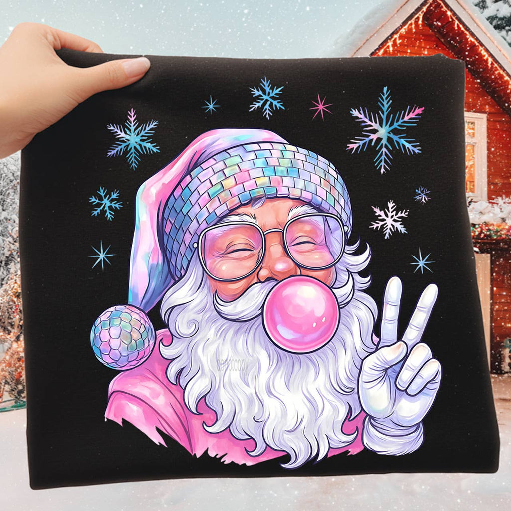Retro Santa Peace Sign - Adult & Kids T-Shirts, Sweatshirts & Hoodies apparel design preview 1