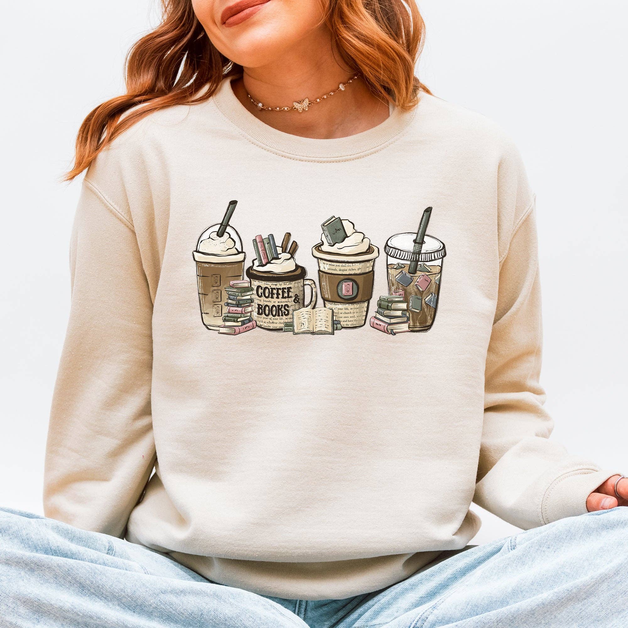 Coffee and Books, Reading, Booktok, Library, - Adult & Kids T-Shirts, Sweatshirts & Hoodies apparel design preview 1
