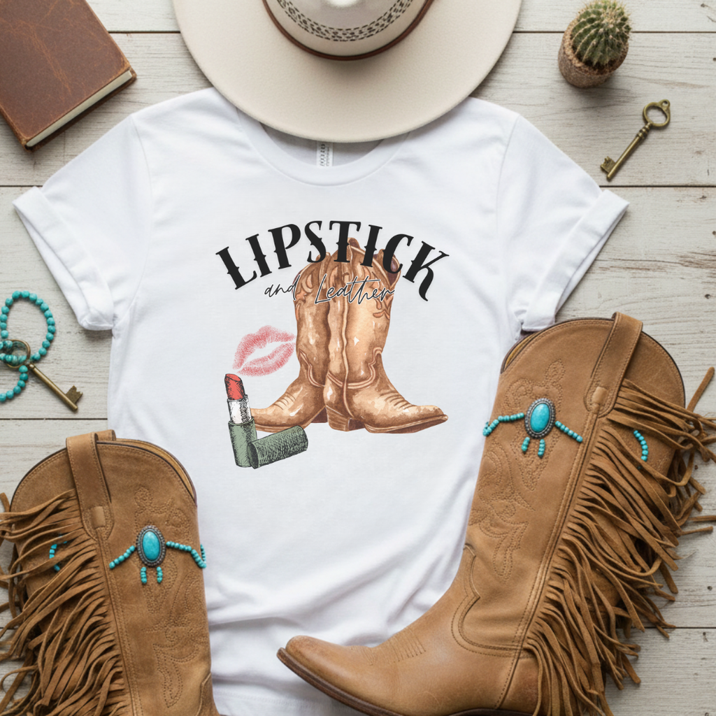 Lipstick and Leather Graphic - Adult & Kids T-Shirts, Sweatshirts & Hoodies apparel design preview 1