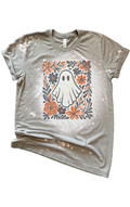 Boo-Tiful Blooms Bleached Ghost Floral Halloween - Adult & Kids T-Shirts, Sweatshirts & Hoodies apparel design preview 1