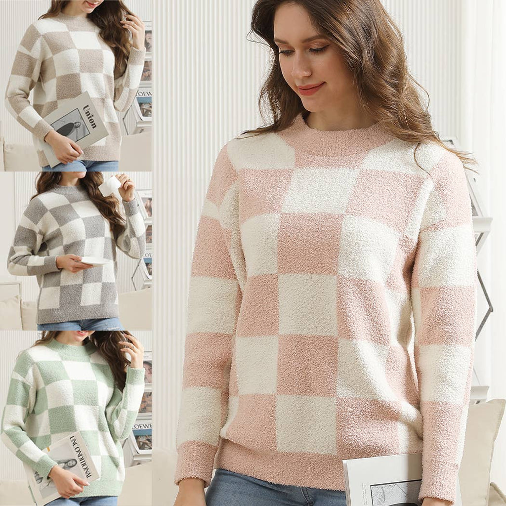 Stylish Checkered Pattern Warm Sweater - Adult & Kids T-Shirts, Sweatshirts & Hoodies apparel design preview 1