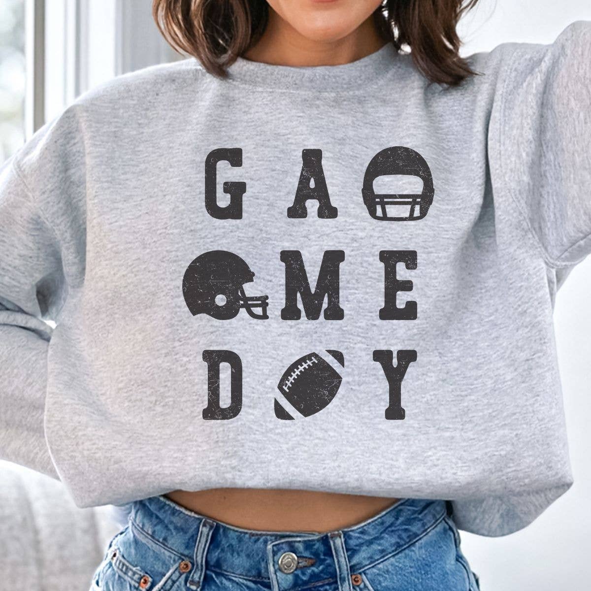 Game Day Distressed Football - Adult & Kids T-Shirts, Sweatshirts & Hoodies apparel design preview 1
