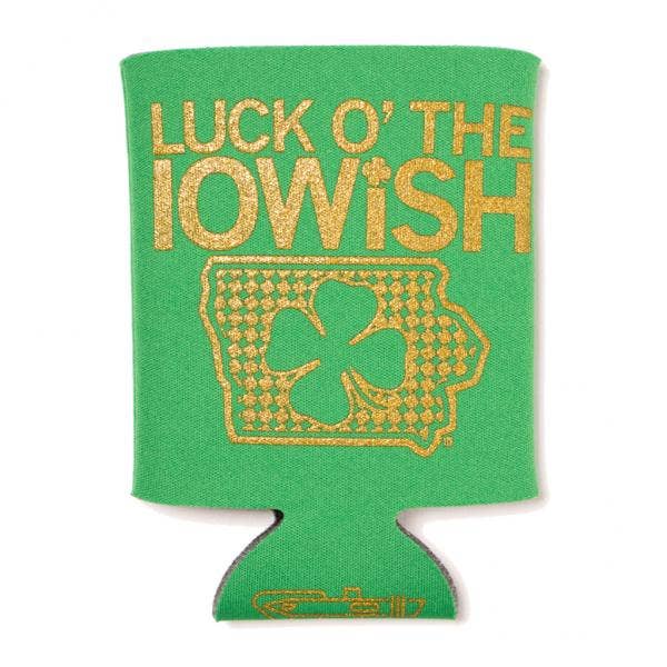 Luck O' the Iowish Can Cooler - Adult & Kids T-Shirts, Sweatshirts & Hoodies apparel design preview 1