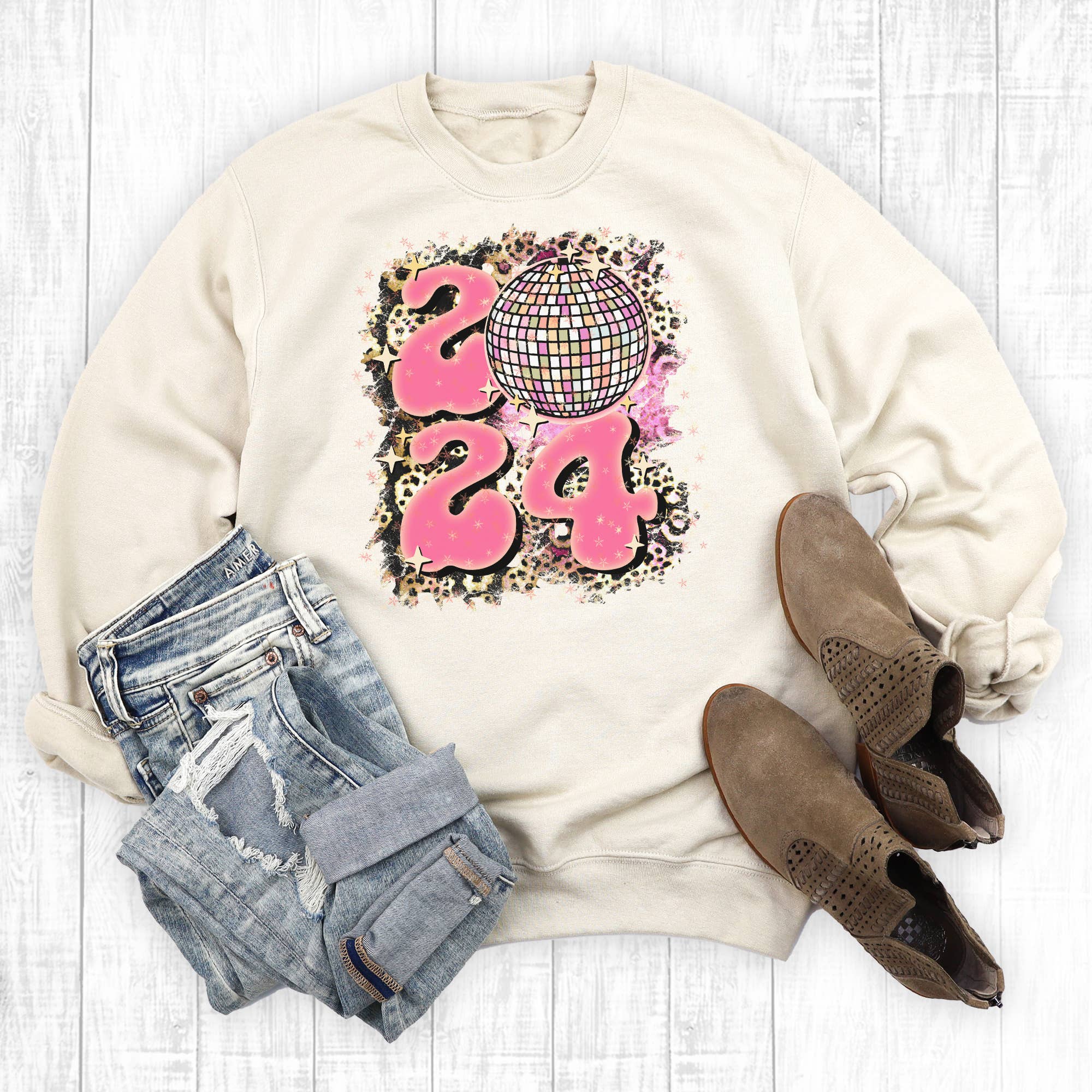New Year's Eve 2024 Disco Ball - Adult & Kids T-Shirts, Sweatshirts & Hoodies apparel design preview 1