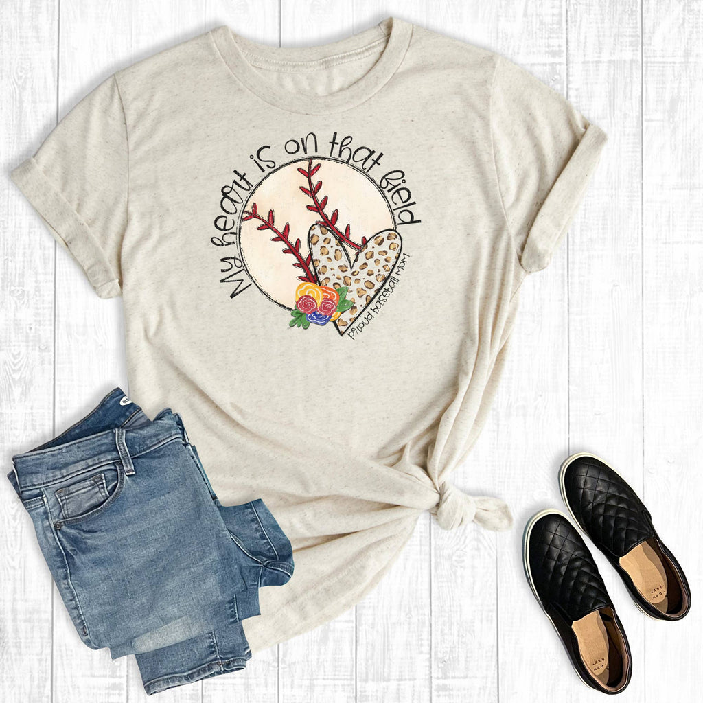 Leopard My Heart Is On That Field Baseball Graphic - Adult & Kids T-Shirts, Sweatshirts & Hoodies apparel design preview 1