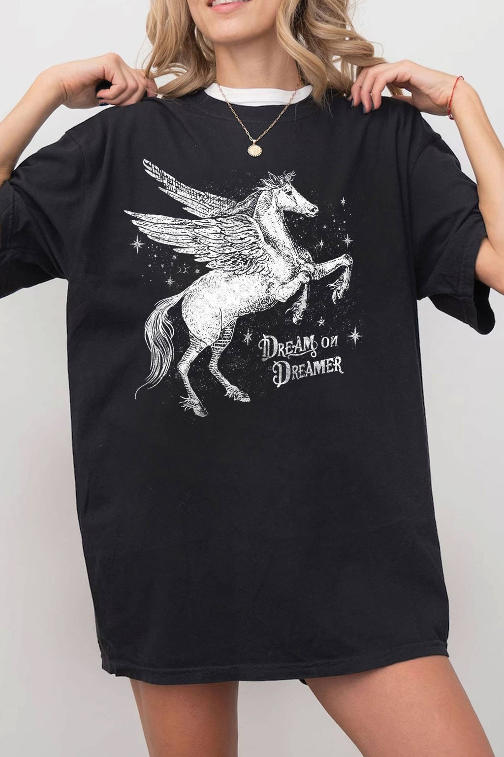 Pegasus Dream On Dreamer Oversize Graphic - Adult & Kids T-Shirts, Sweatshirts & Hoodies apparel design preview 1