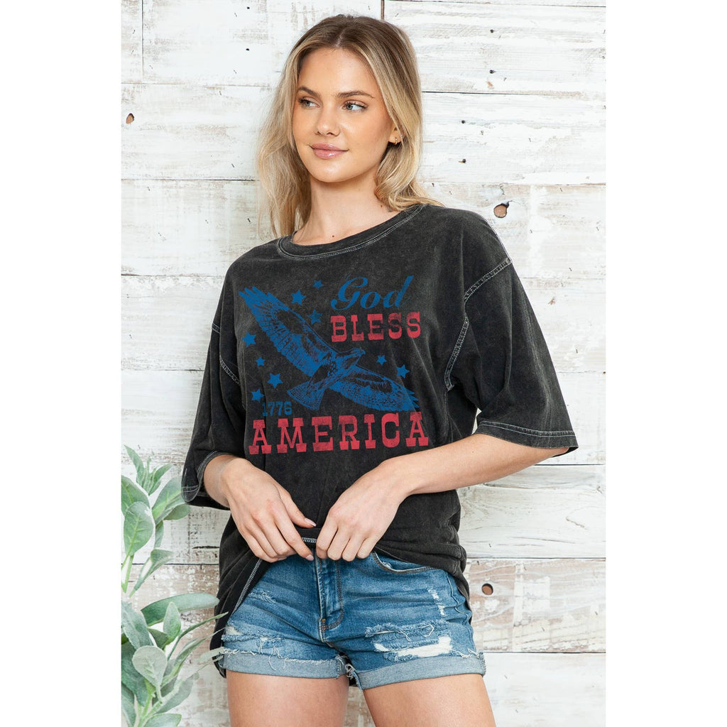God Bless America Unisex Oversized Mineral Wash - Adult & Kids T-Shirts, Sweatshirts & Hoodies apparel design preview 1