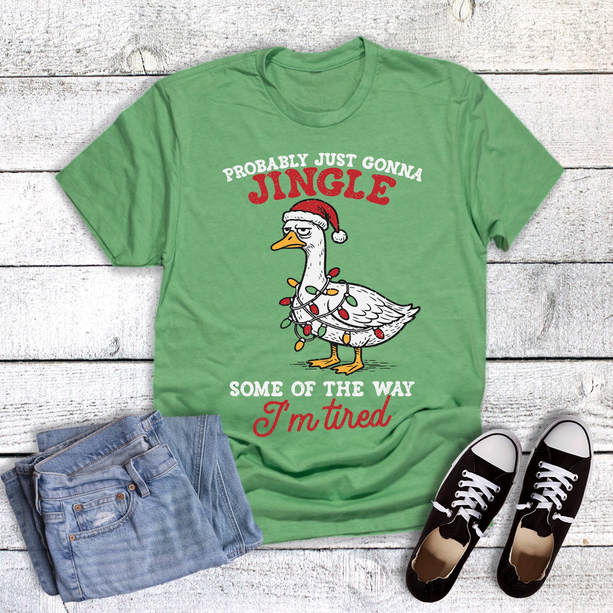 Christmas Jingle Tired Goose Graphic - Adult & Kids T-Shirts, Sweatshirts & Hoodies apparel design preview 1