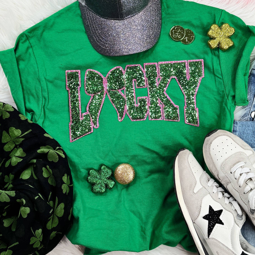 Lucky Sequin Patch - Adult & Kids T-Shirts, Sweatshirts & Hoodies apparel design preview 1