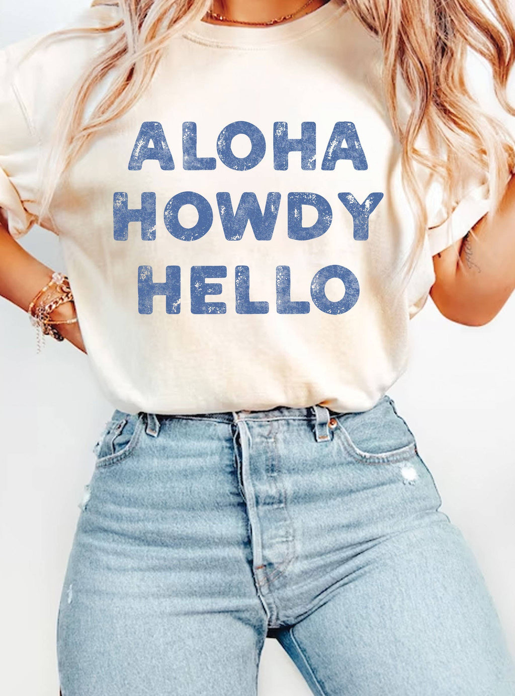 Aloha Howdy Hello Graphic - Adult & Kids T-Shirts, Sweatshirts & Hoodies apparel design preview 1