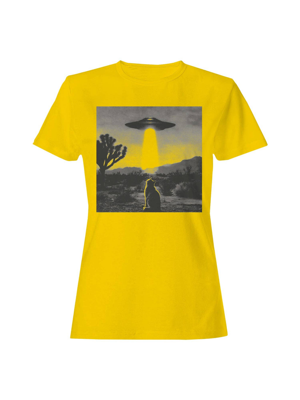 Alien Cat in Desert Encounter Women's - Adult & Kids T-Shirts, Sweatshirts & Hoodies apparel design preview 1