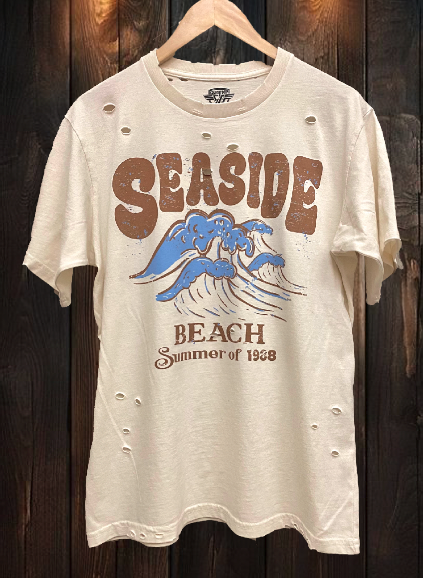 Seaside Beach Summer of 1988 Distressed 80's Vintage - Adult & Kids T-Shirts, Sweatshirts & Hoodies apparel design preview 1