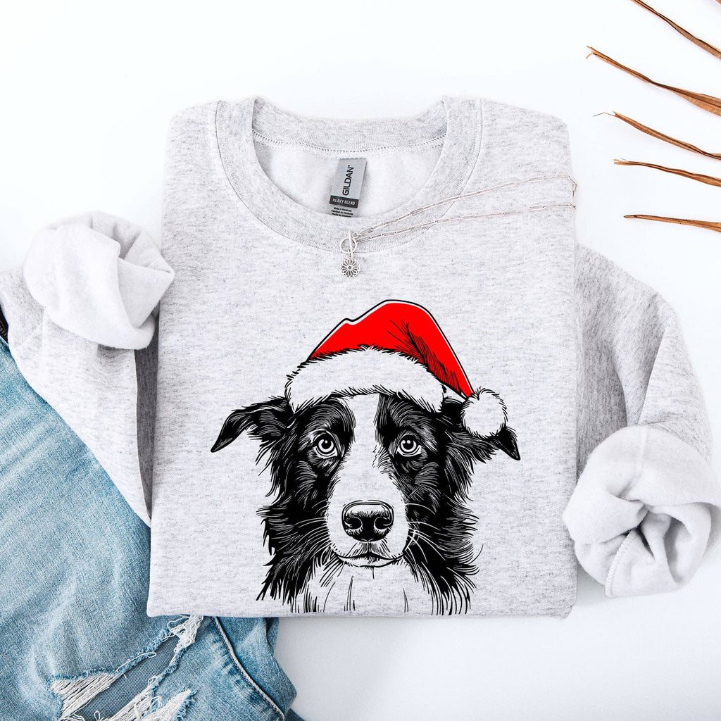 Border Collie, Santa, Christmas, Dog Lover, Pet - Adult & Kids T-Shirts, Sweatshirts & Hoodies apparel design preview 1