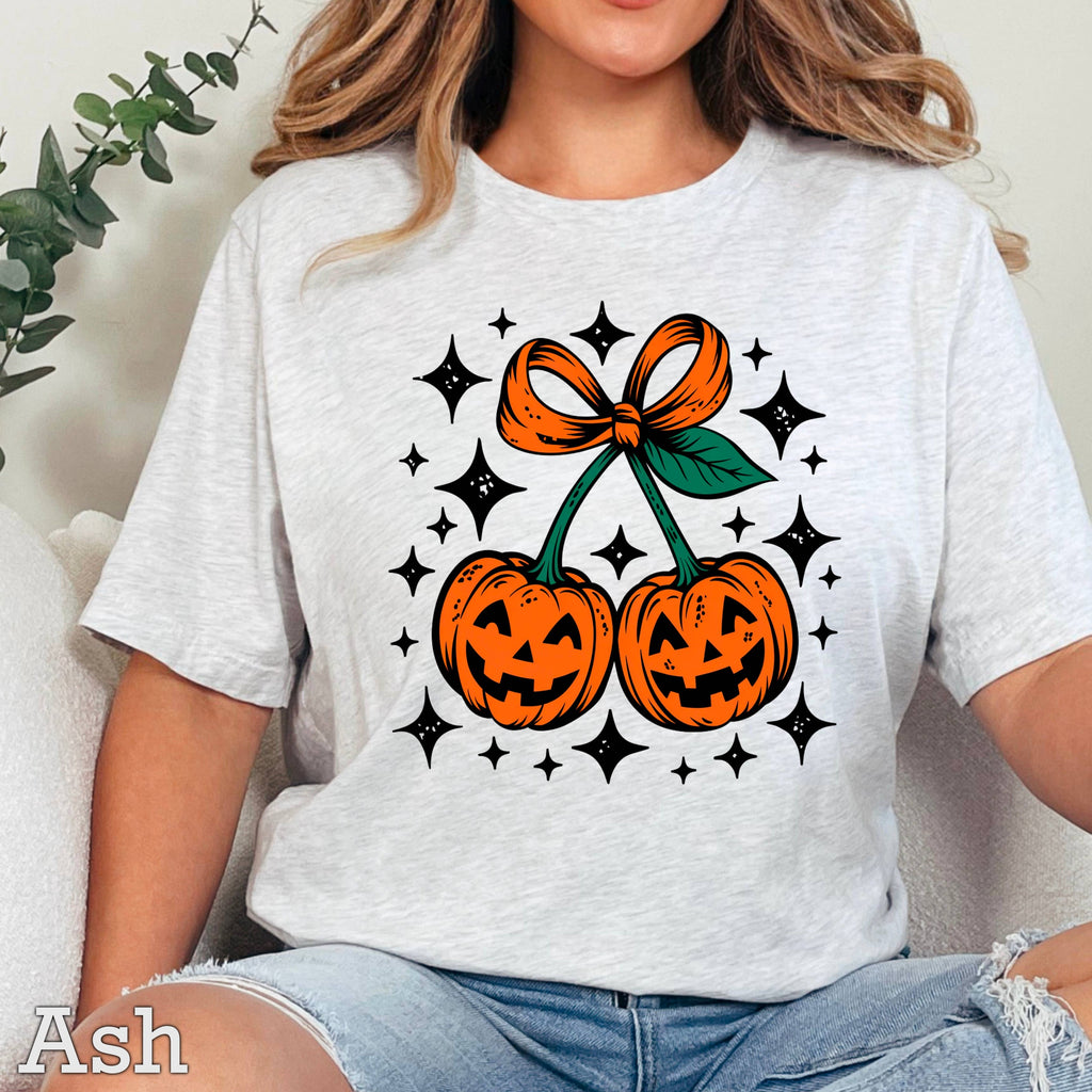 Halloween 2025 Coquette Pumpkins Graphic Gildan - Adult & Kids T-Shirts, Sweatshirts & Hoodies apparel design preview 1