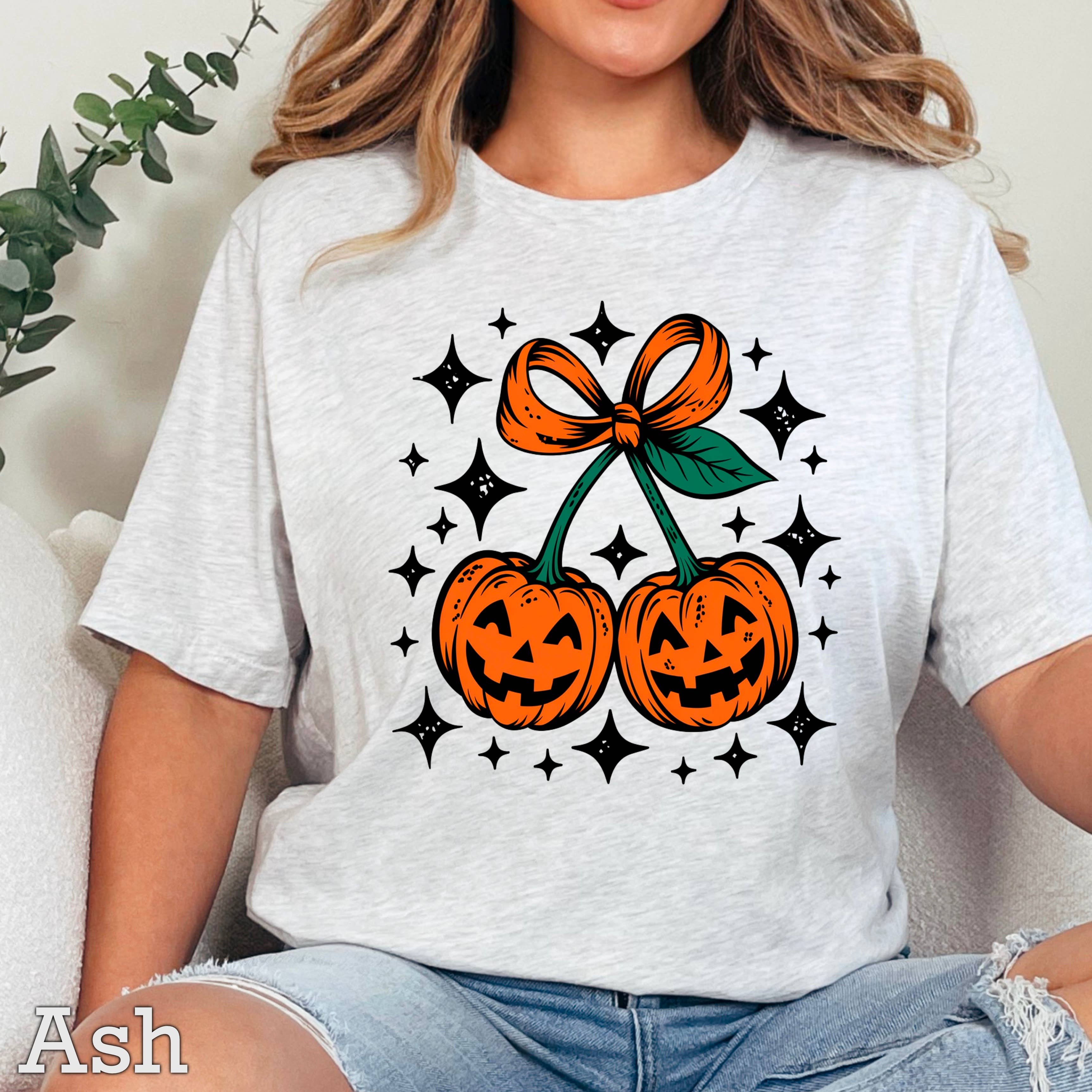 Halloween 2025 Coquette Pumpkins Graphic Gildan - Adult & Kids T-Shirts, Sweatshirts & Hoodies apparel design preview 1