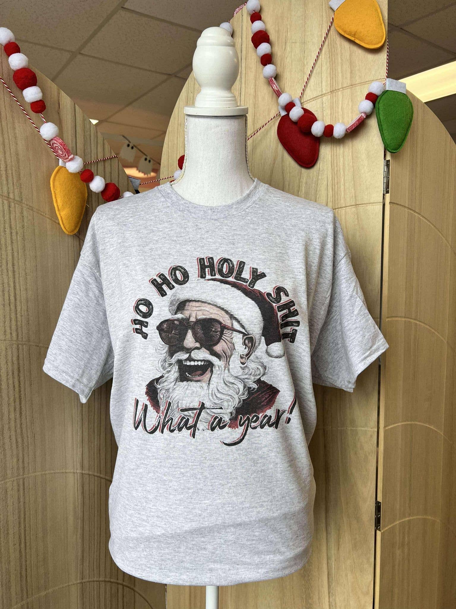 Ho Holy Sh*T What A Year On Ash Gray - Adult & Kids T-Shirts, Sweatshirts & Hoodies apparel design preview 1