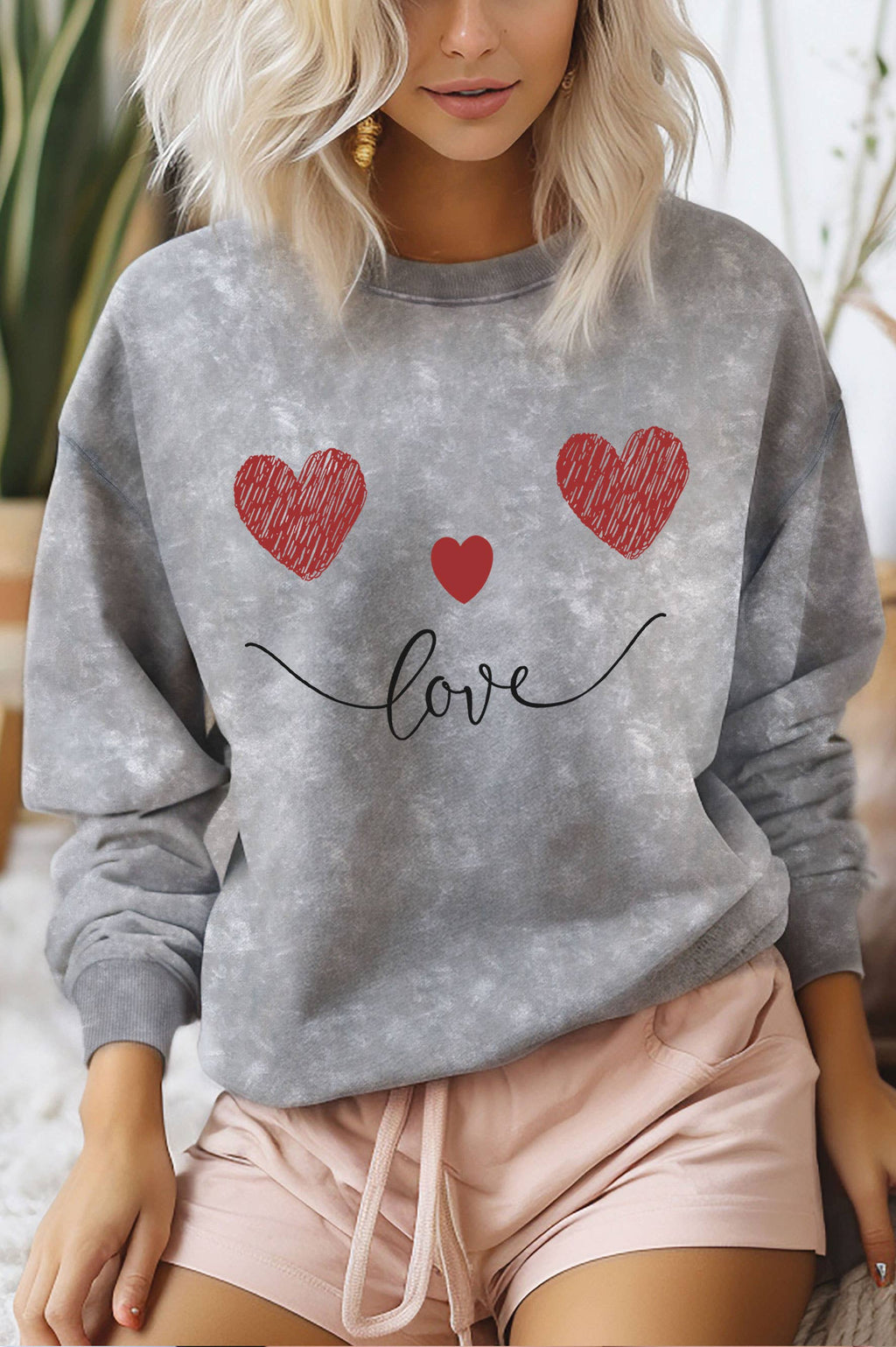 Love Heart Smile Graphic Mineral Brushed - Adult & Kids T-Shirts, Sweatshirts & Hoodies apparel design preview 1