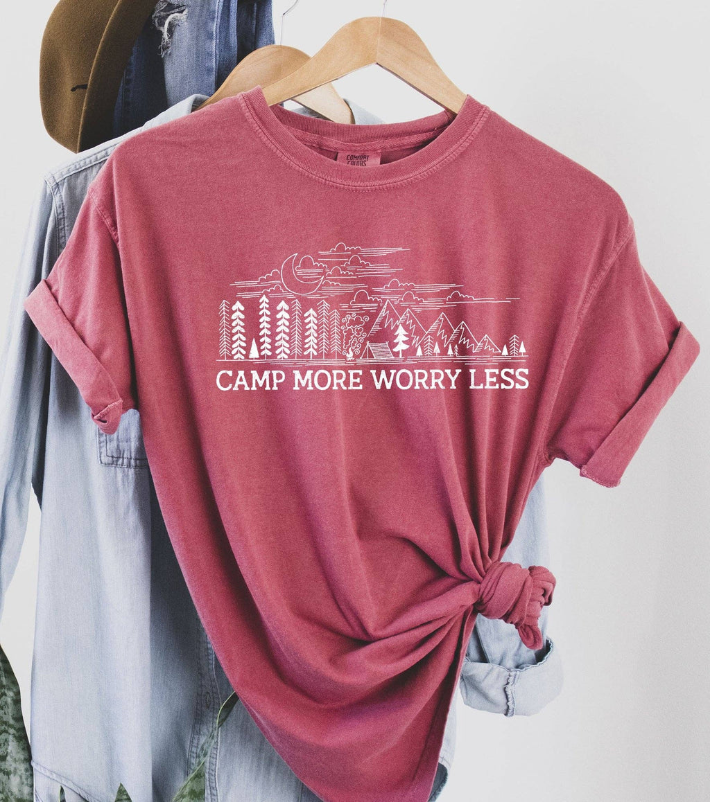 Camp More Worry Less - Adult & Kids T-Shirts, Sweatshirts & Hoodies apparel design preview 1