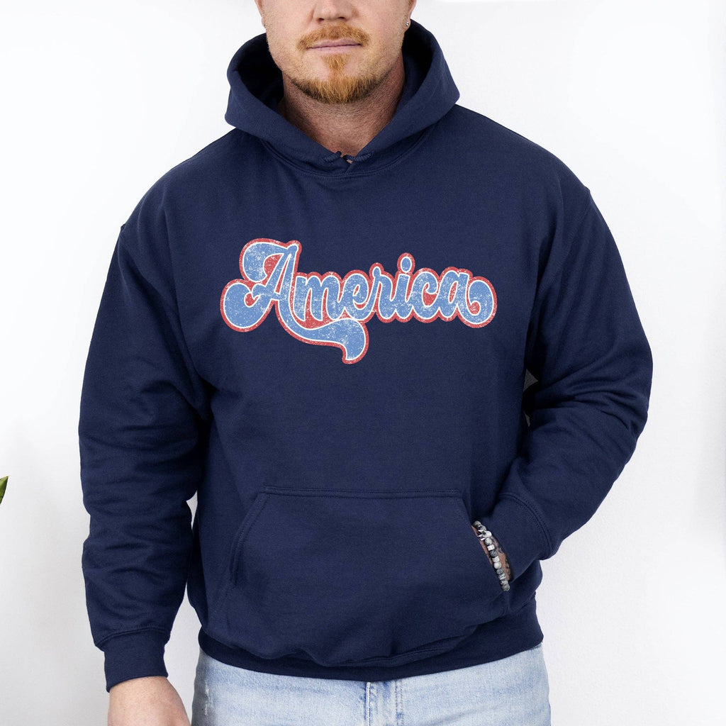 Retro America Vintage, Patriotic, USA, 4th of July - Adult & Kids T-Shirts, Sweatshirts & Hoodies apparel design preview 1