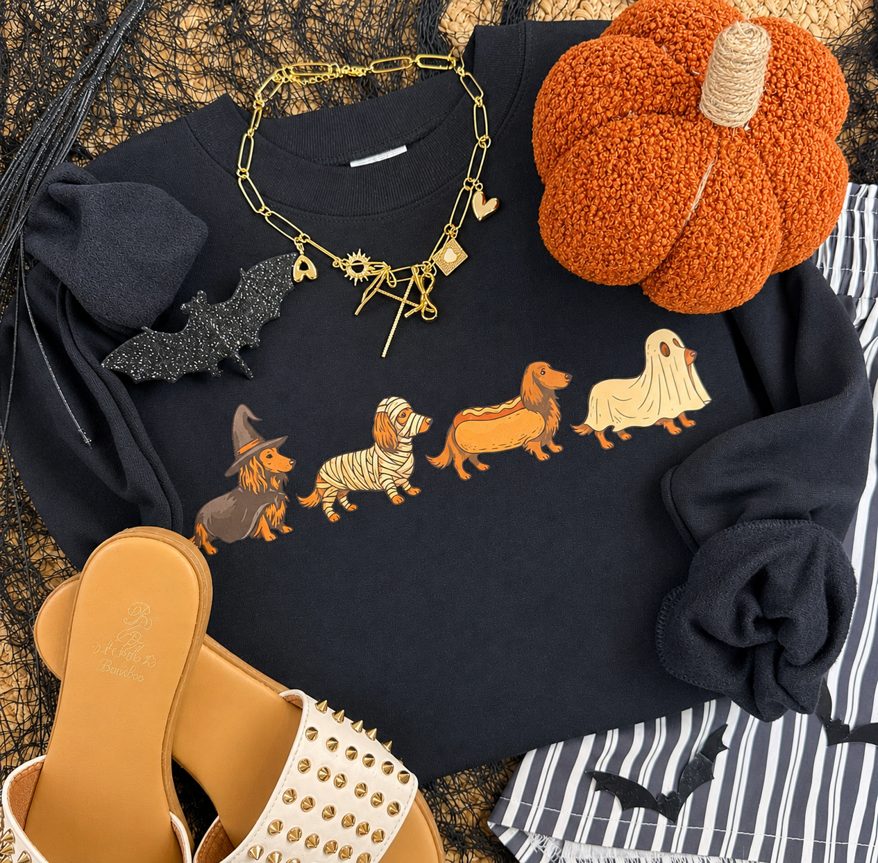 Halloween Dachshund - Adult & Kids T-Shirts, Sweatshirts & Hoodies apparel design preview 1
