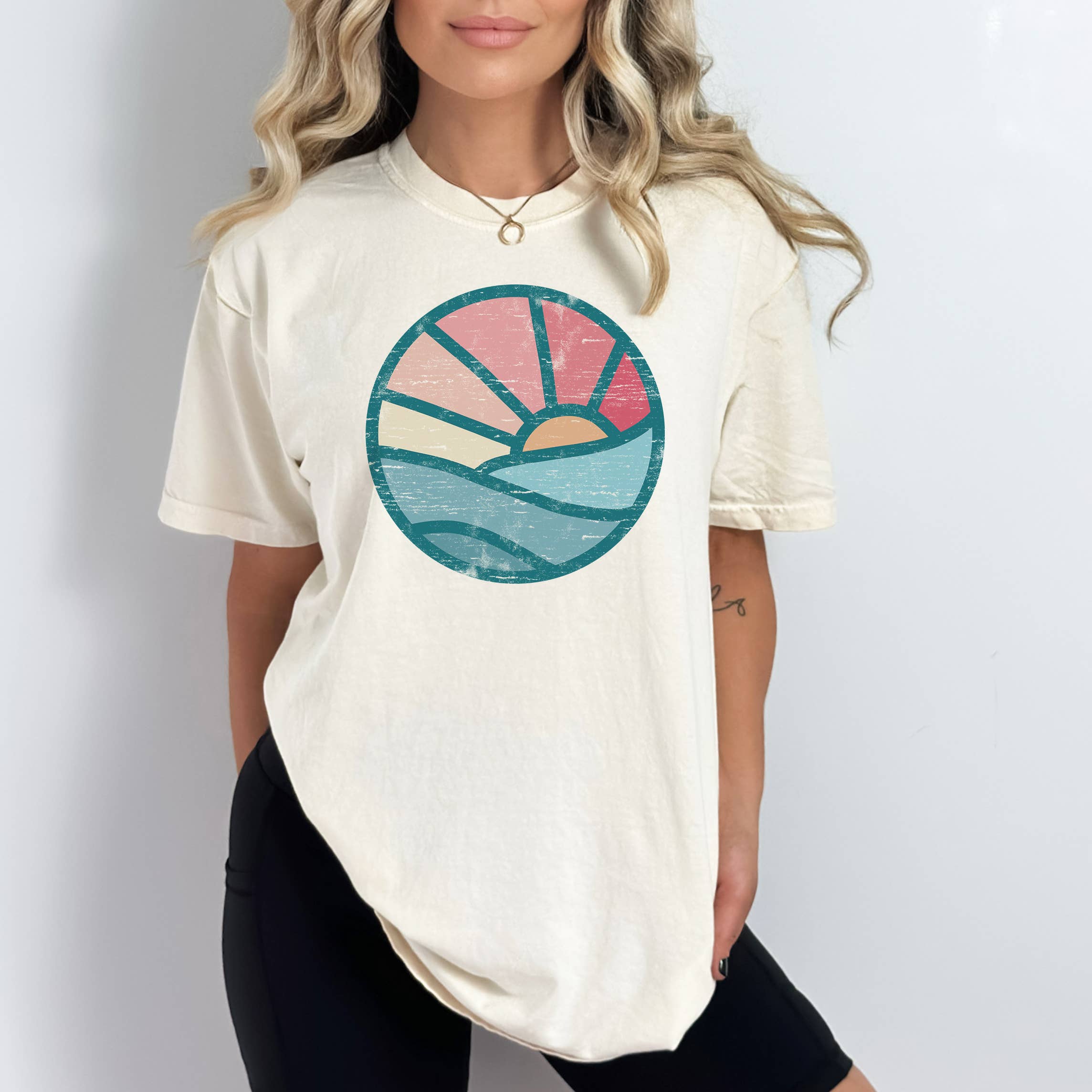 Simple Ocean Sunset Summer Sizes S-2XL - Adult & Kids T-Shirts, Sweatshirts & Hoodies apparel design preview 1