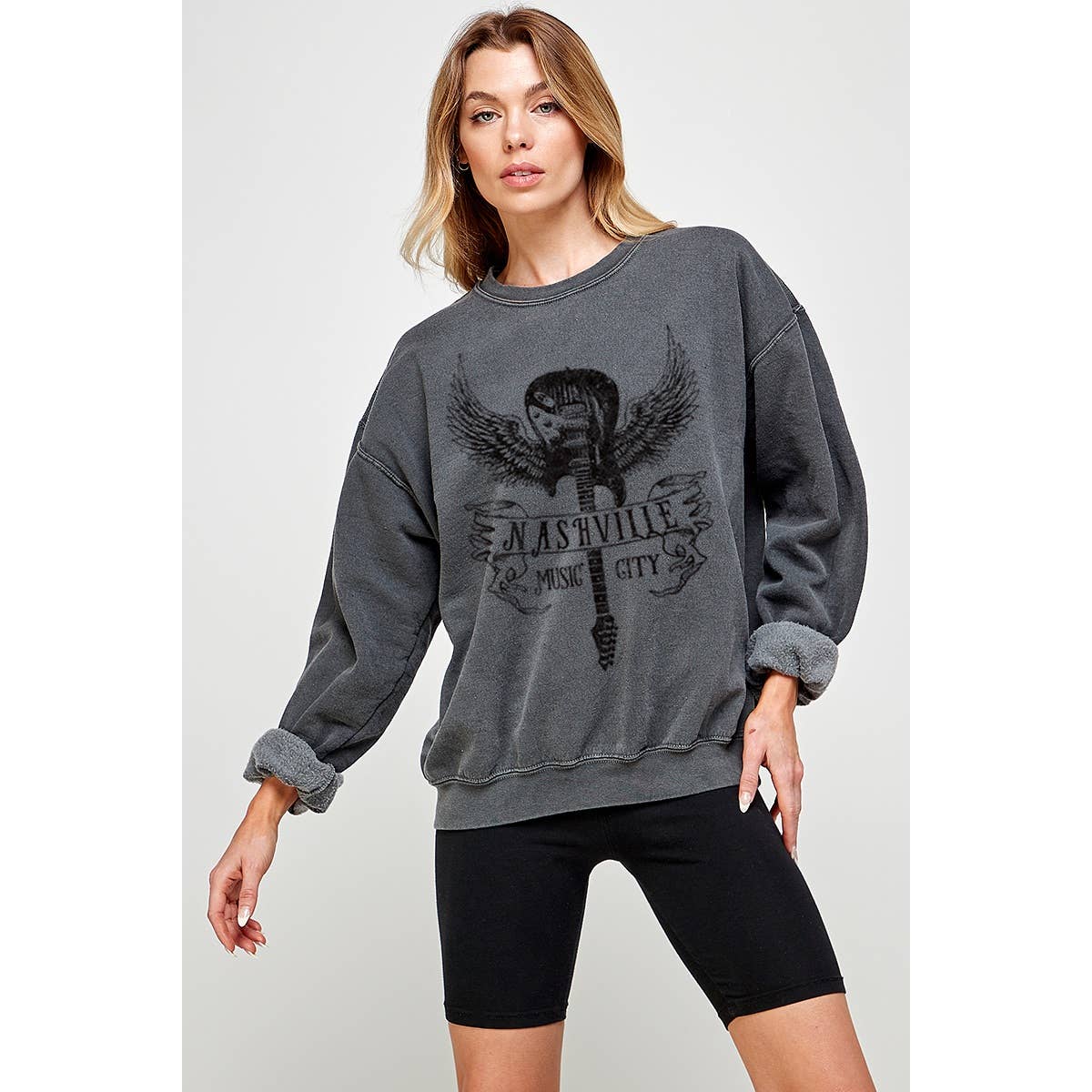Nashville Music City Graphic Pigment Dye - Adult & Kids T-Shirts, Sweatshirts & Hoodies apparel design preview 1