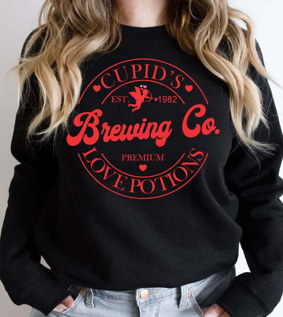 Cupid's Brew Co. Valentine's Day Fun Love Cute - Adult & Kids T-Shirts, Sweatshirts & Hoodies apparel design preview 1